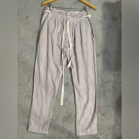 NWT Free People Light at Sunrise Crop woven cotton pants in a stripe pattern 4 - Picture 6 of 9